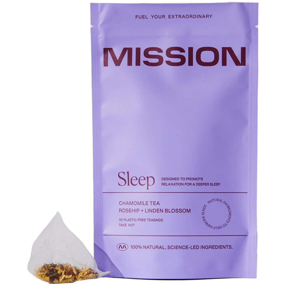 MISSION - Sleep Tea - Herbal Tea with Chamomile & Linden Blossom - Promote Restful Sleep - 30 Pyramid Tea Bags