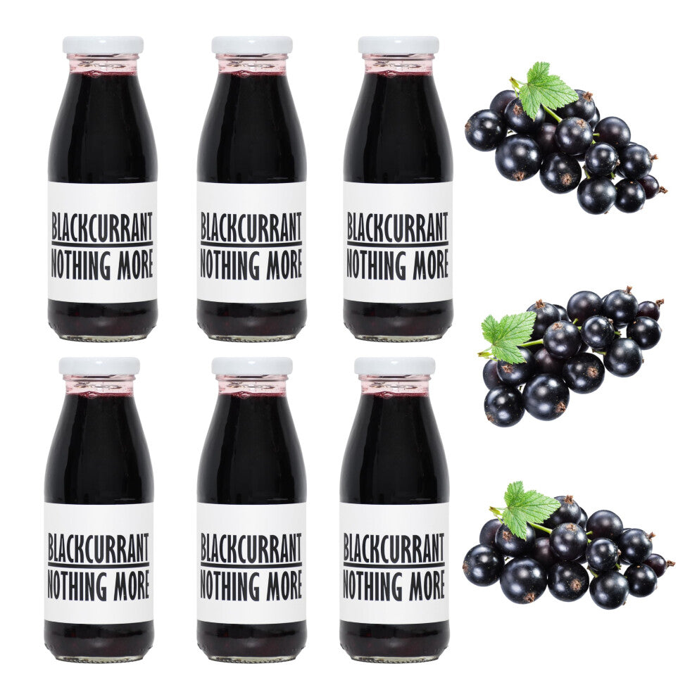 PRESSUICE Fresh Blackcurrant Nothing More Juice not from concentrate - 6 bottles pack x 250 ml Fruit Juices NFC - Pressed Blackcurrant Semi Sour Drink