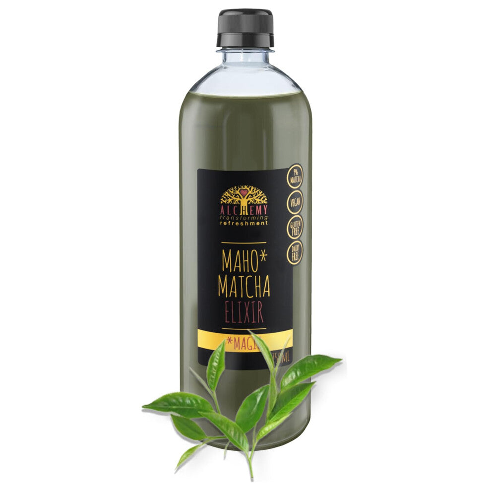 Alchemy Maho Matcha Cordial Elixir Syrup, Latte Superfood, Delicious Healthy Drink, Japanese Tea, Vegan & Gluten Free Coffee Alternative (1 x 750ml)