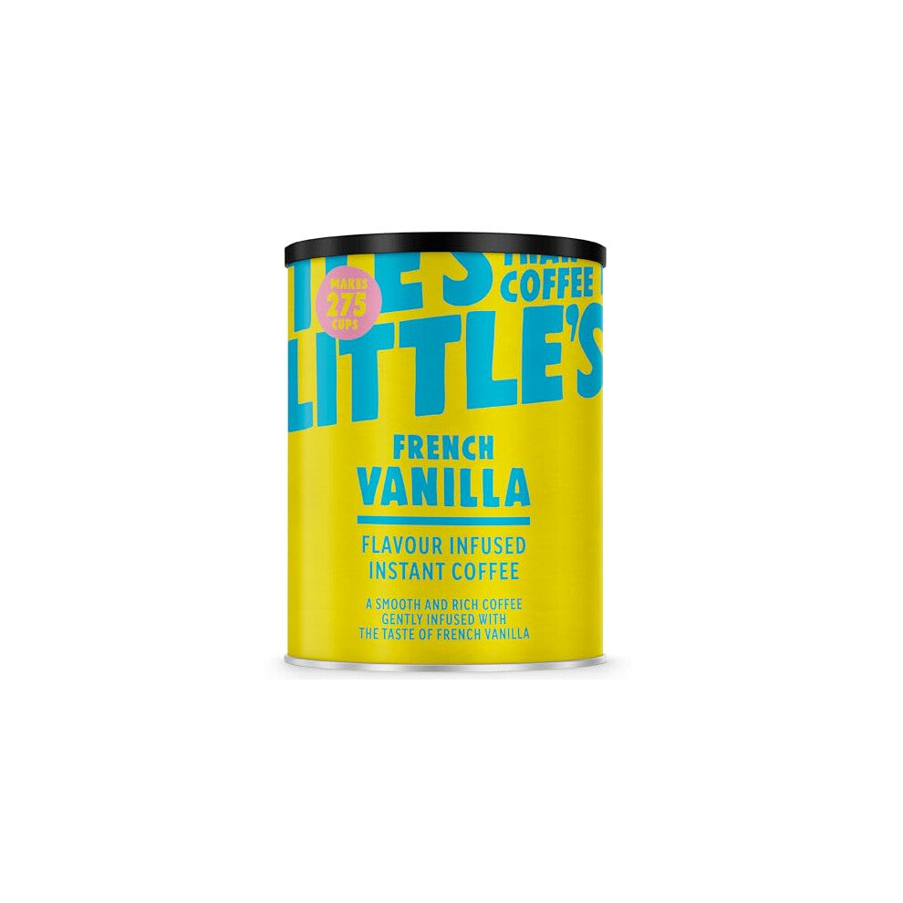 Little's French Vanilla Flavoured Instant Coffee, 500g Tin - Rich & Smooth Coffee, Infused With Vanilla Flavour - Vegan Friendly, Low Calories, No