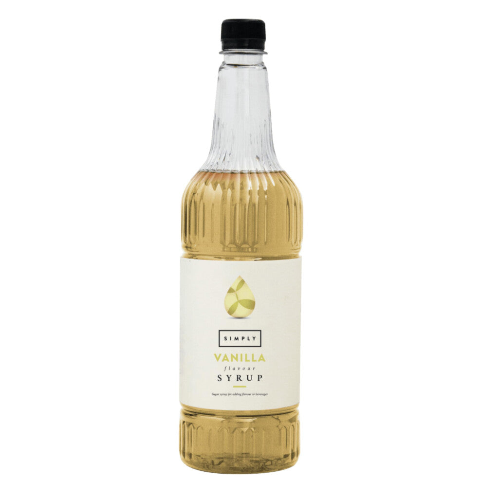 Simply Vanilla Syrup, Vegan & Nut Free Flavoured Syrup for Coffee, Cocktails & Baking (1 Litre)