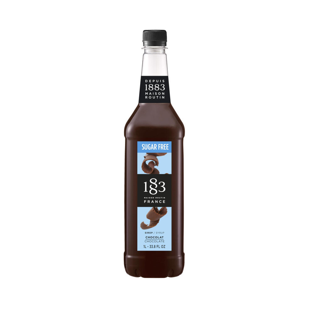 1883 Maison Routin Premium Chocolate Syrup Sugar Free for Coffee, Hot Chocolate, Cocktails & Baking PET 1L