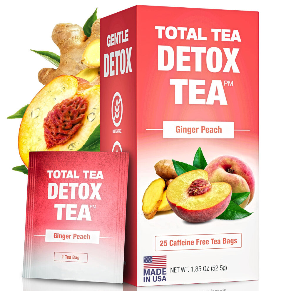 Total Tea Slimming Detox Tea Caffeine Free, Herbal Tea with Chamomile, Hibiscus Tea and Ginger Root for Colon Cleanse and Weight L0SS ? Natural Herbal