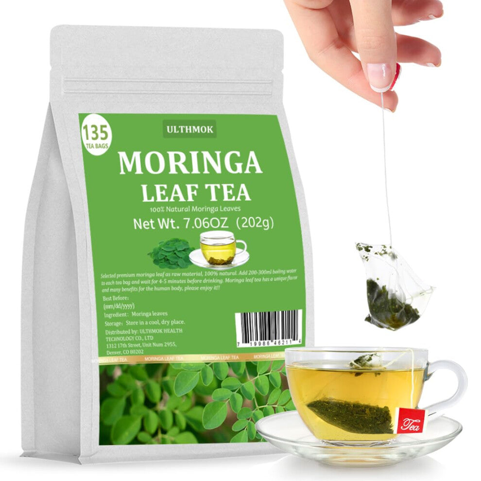 Premium Moringa Tea,135 Tea Bags,100% Pure Moringa Leaves,Natural & No Additives.
