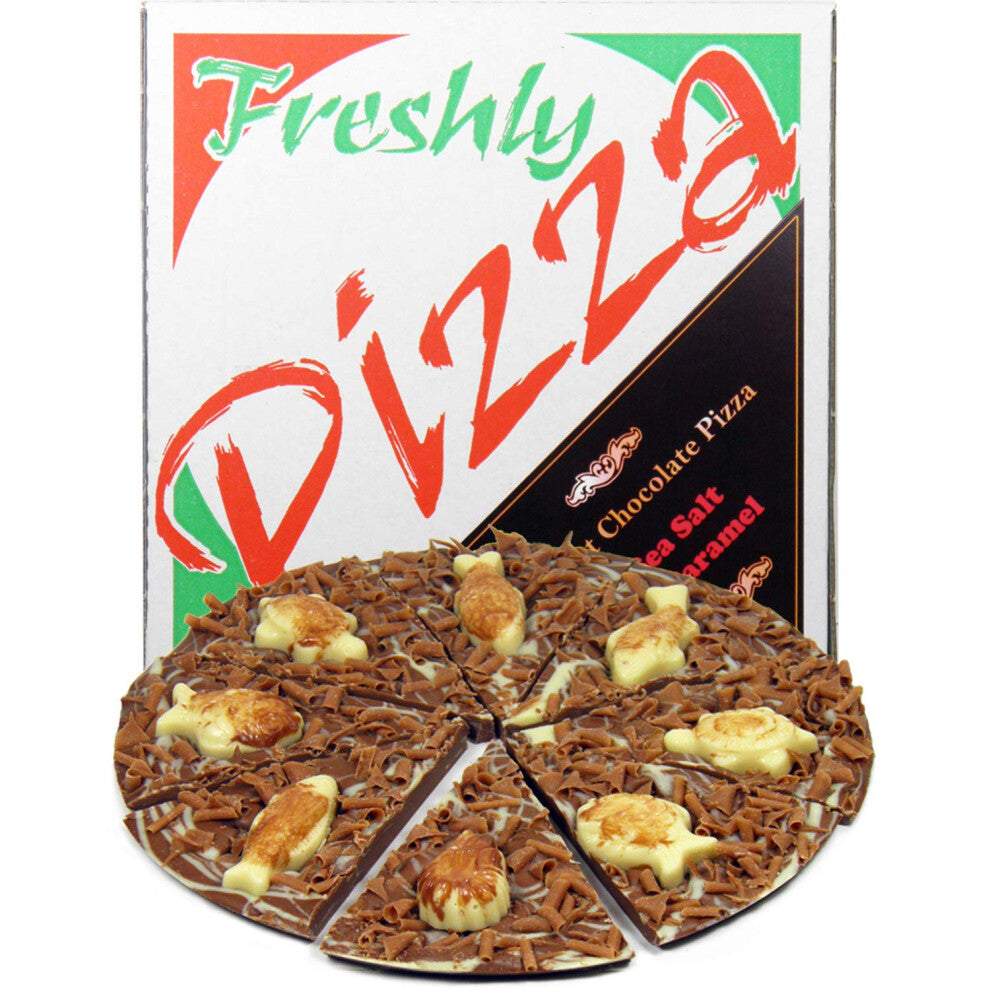 Hamiltons Milk Chocolate Sea Salt and Caramel Gourmet Chocolate Pizza, 240 g, 7-inch