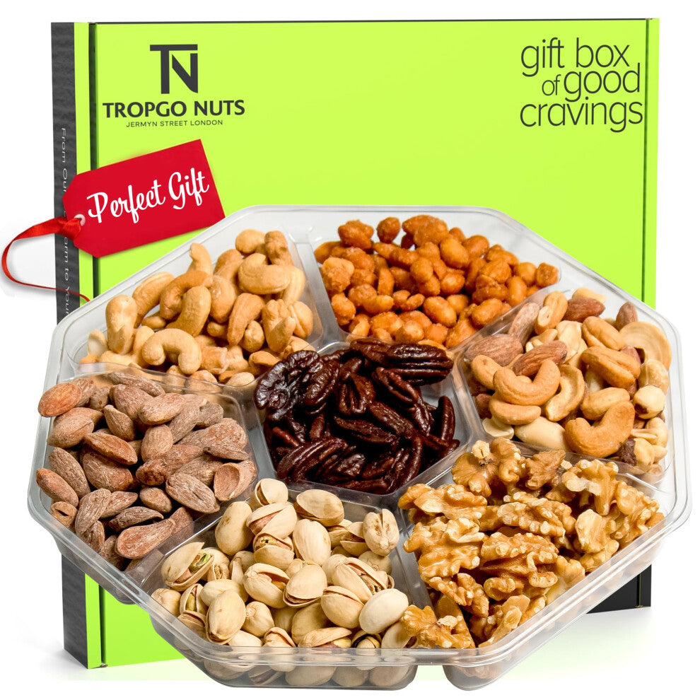 Valentines Day Gift For Her Mixed Nuts Gift Basket - Personalised Healthy Snack, Love Gift For Him and For Her, Box With a Variety of Freshly Roasted