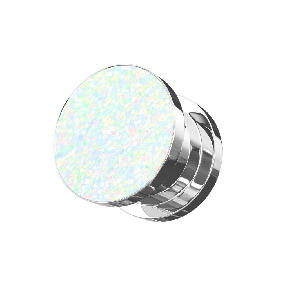 (Clear, 5mm) Glittering Coloured Screw Fit Flesh Tunnel