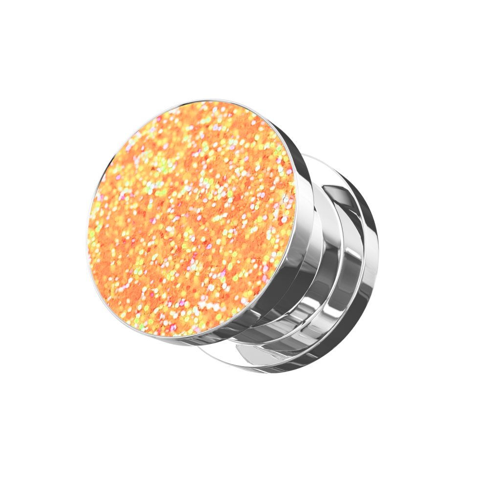 (Orange, 3mm) Glittering Coloured Screw Fit Flesh Tunnel