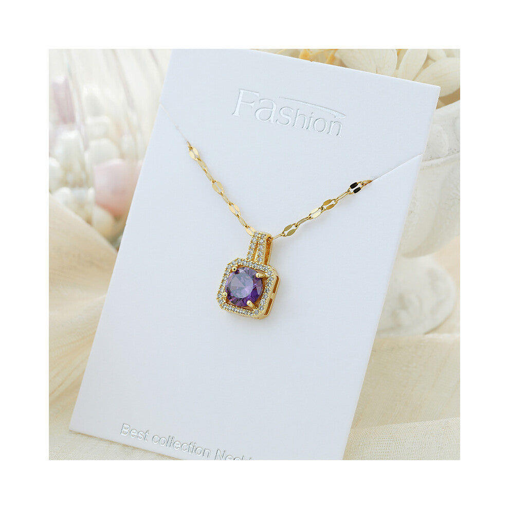 (?X126JZ?) A light luxury titanium steel necklace that is versatile for women and exudes a sense of luxury. A pendant with a simple collarbone chain