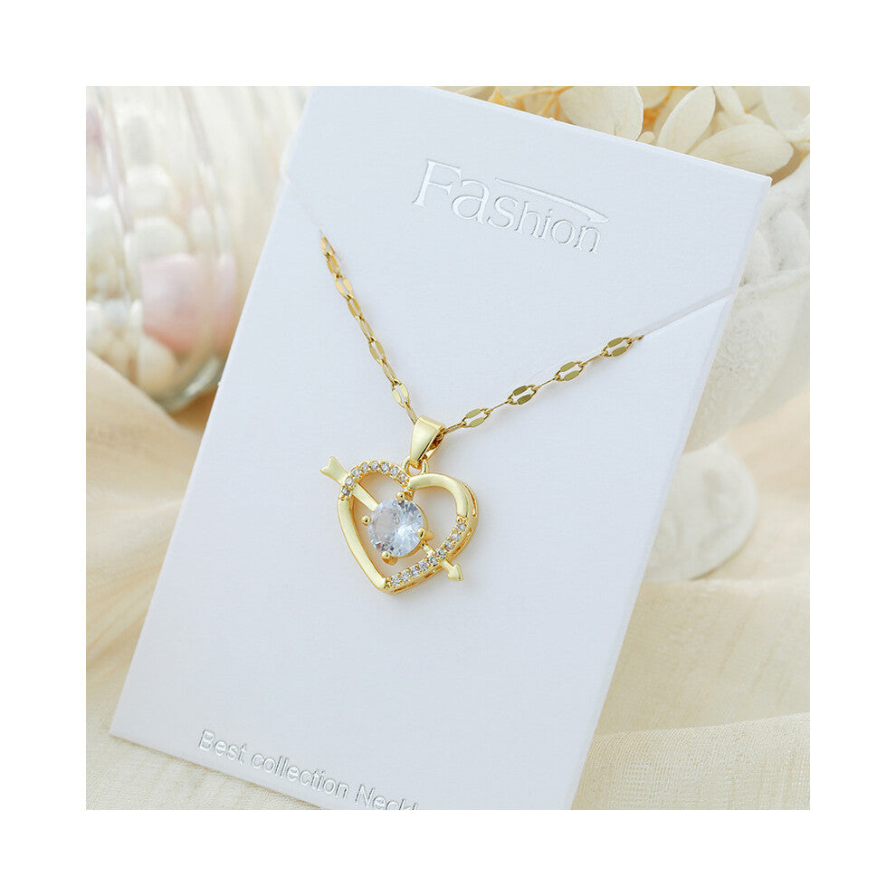 (?X612JB?) A light luxury titanium steel necklace that is versatile for women and exudes a sense of luxury. A pendant with a simple collarbone chain