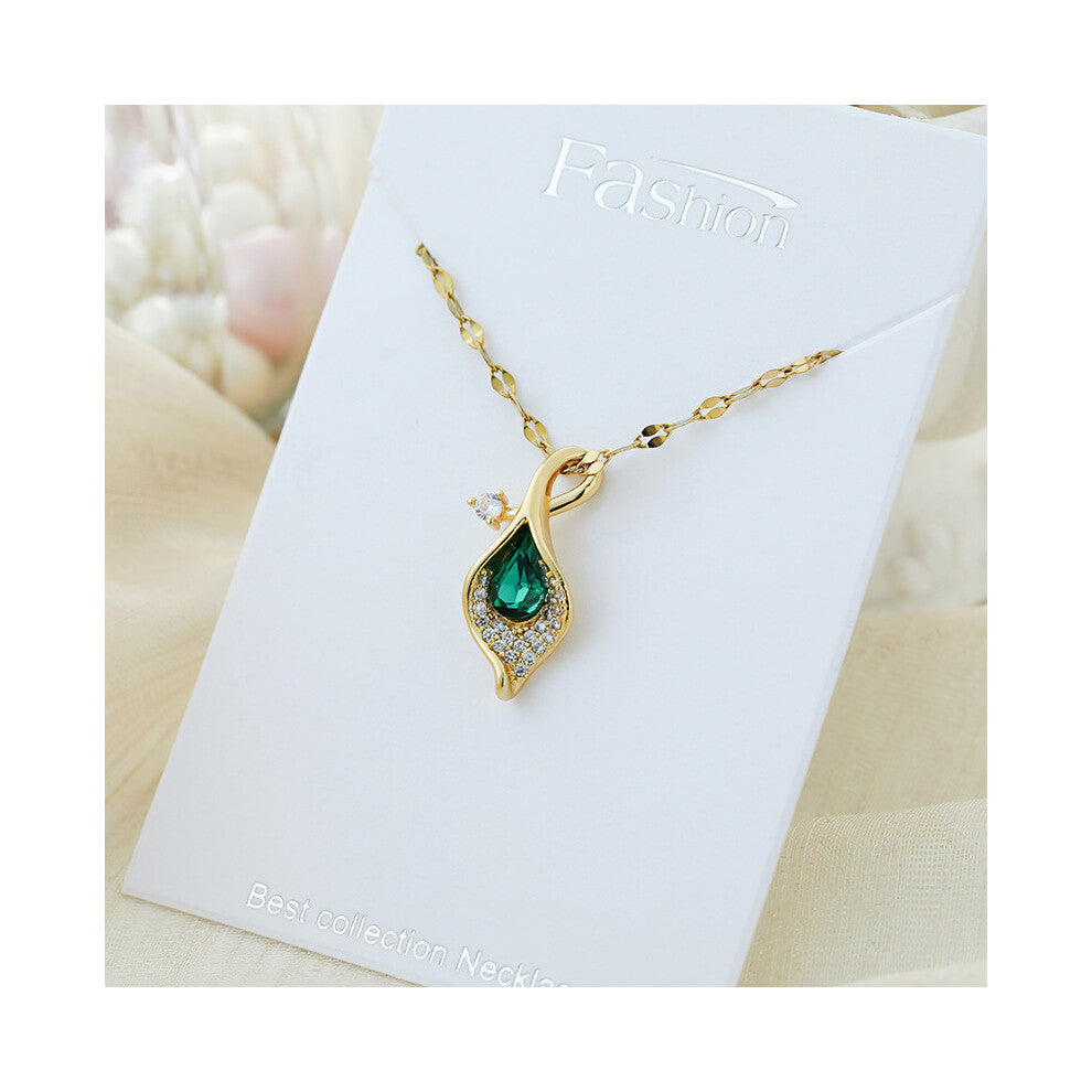(?X615JL?) A light luxury titanium steel necklace that is versatile for women and exudes a sense of luxury. A pendant with a simple collarbone chain