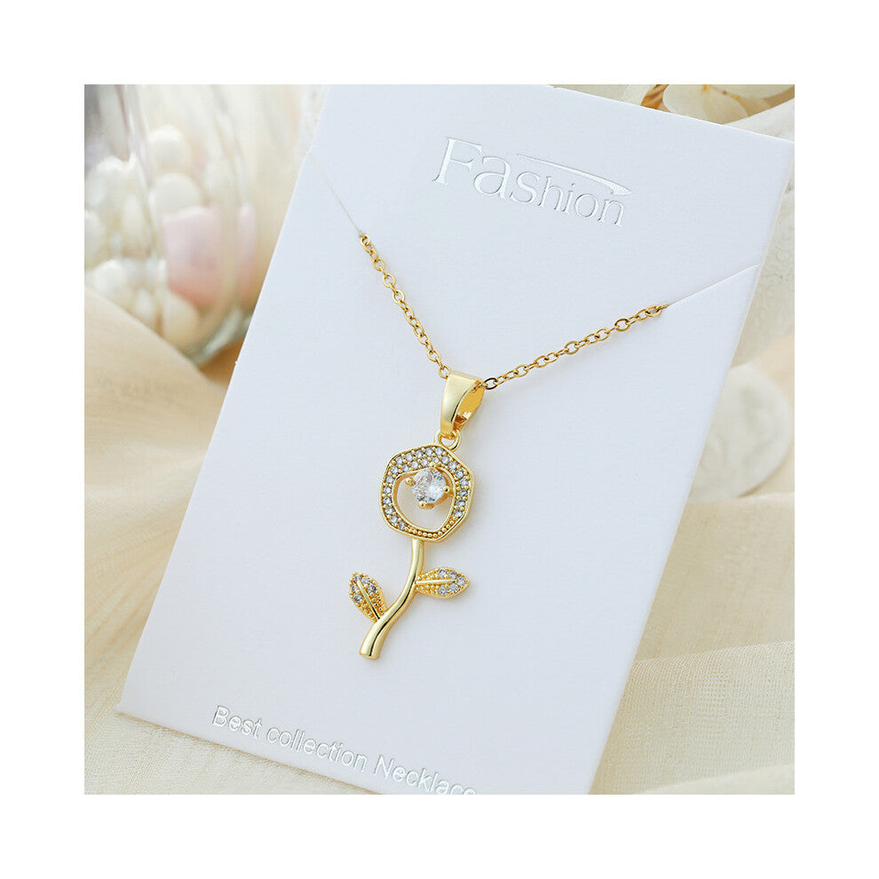 (?X9019JB?) A light luxury titanium steel necklace that is versatile for women and exudes a sense of luxury. A pendant with a simple collarbone chain
