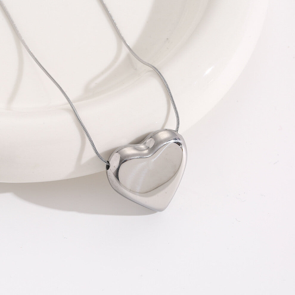 (8003-Silver) Silver titanium steel necklace for women, ins style, niche and versatile, popular collarbone chain