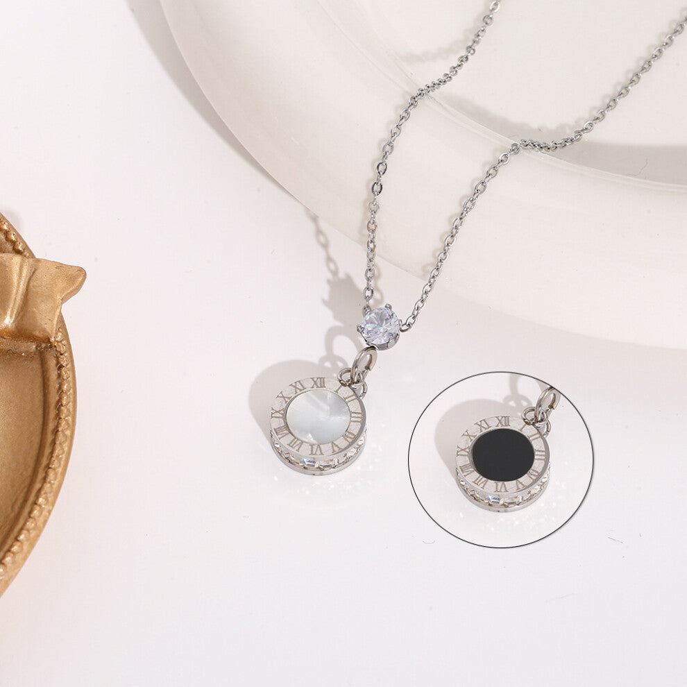 (8006-Silver) Silver titanium steel necklace for women, ins style, niche and versatile, popular collarbone chain