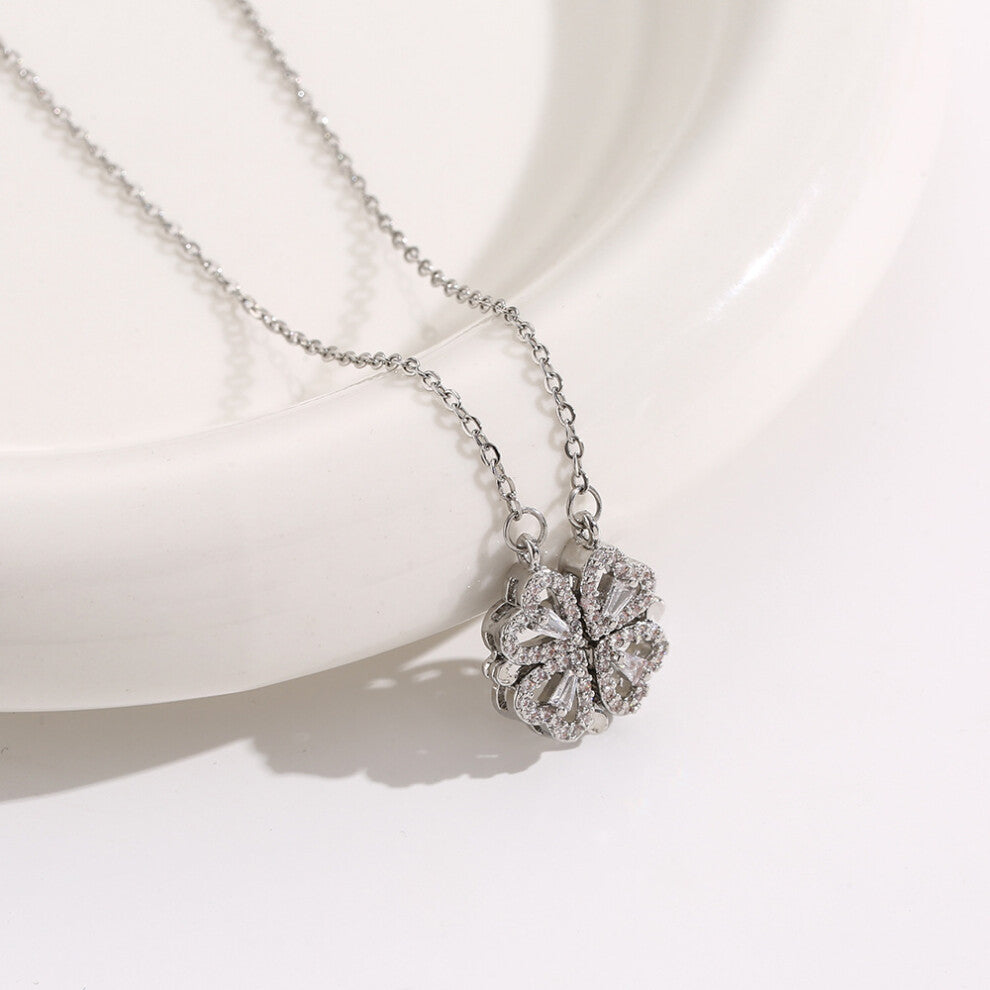 (8067-Silver) Silver titanium steel necklace for women, ins style, niche and versatile, popular collarbone chain