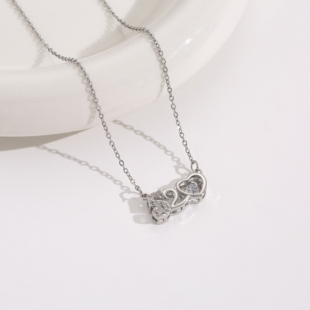 (8072-Silver) Silver titanium steel necklace for women, ins style, niche and versatile, popular collarbone chain