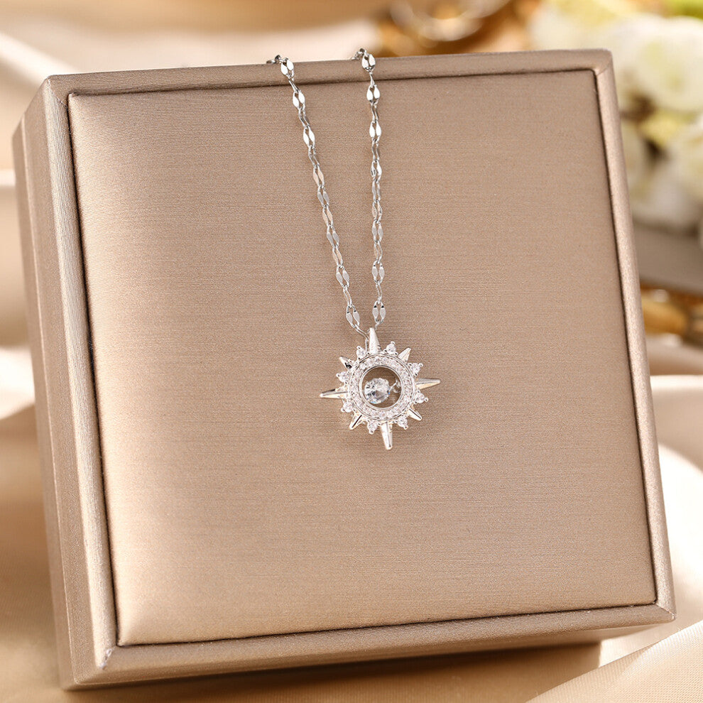 (8088-Silver) Silver titanium steel necklace for women, ins style, niche and versatile, popular collarbone chain