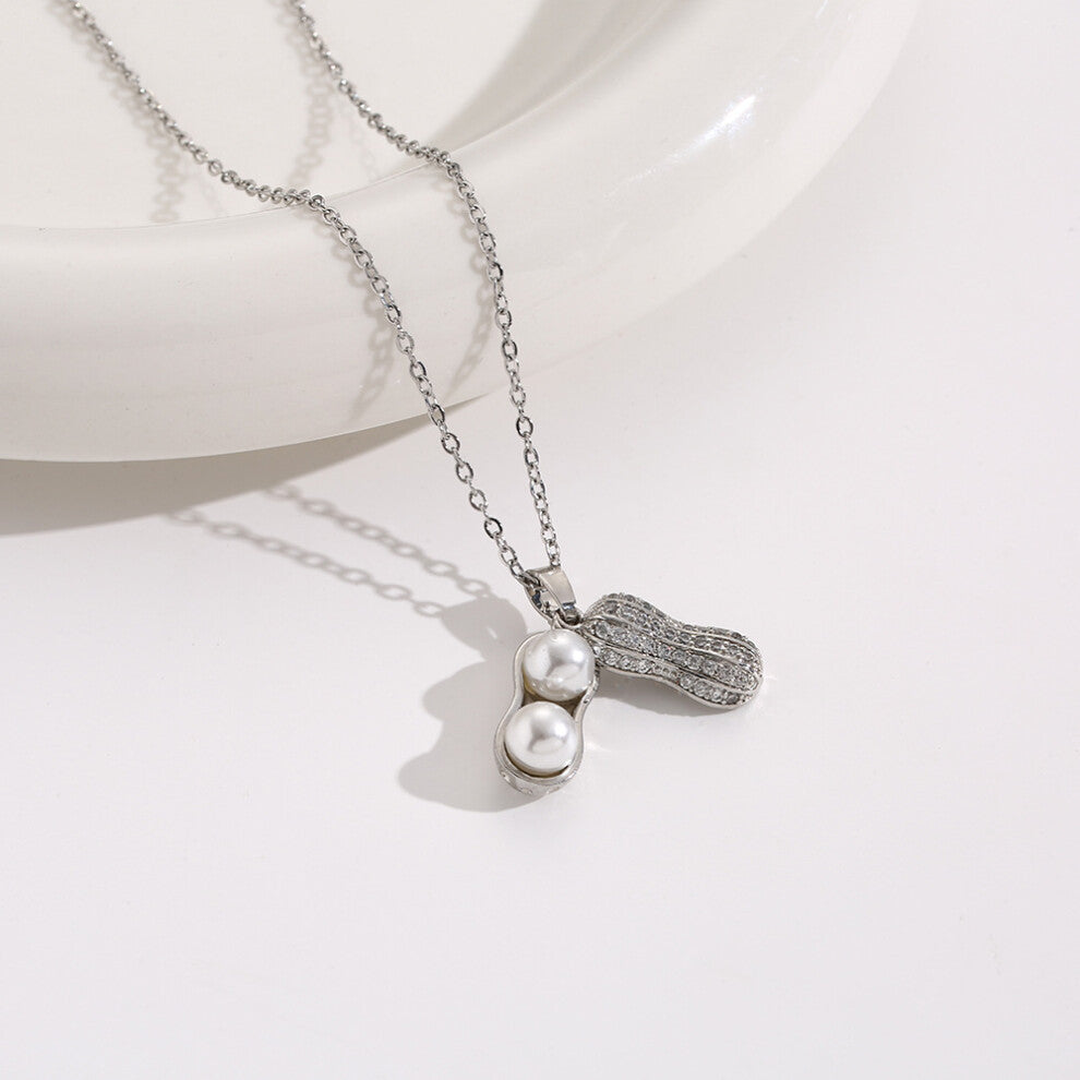 (8115-Silver) Silver titanium steel necklace for women, ins style, niche and versatile, popular collarbone chain