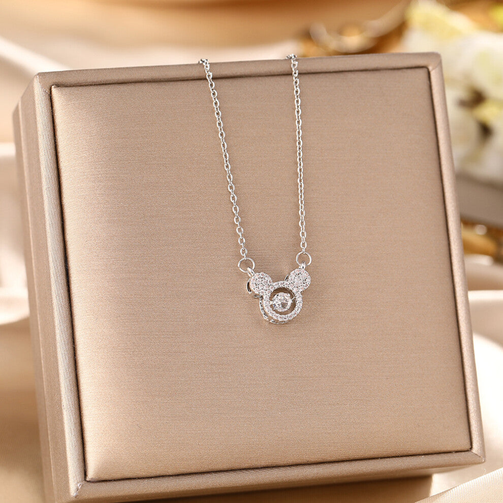 (8118-Silver) Silver titanium steel necklace for women, ins style, niche and versatile, popular collarbone chain