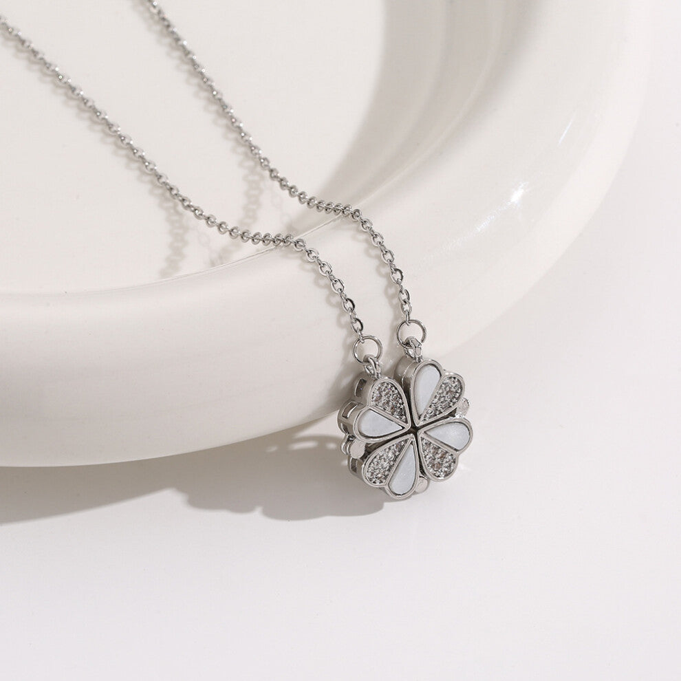 (8119-Silver) Silver titanium steel necklace for women, ins style, niche and versatile, popular collarbone chain