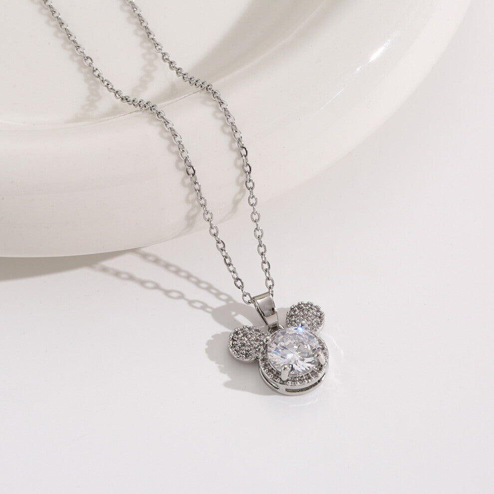 (8125-Silver white) Silver titanium steel necklace for women, ins style, niche and versatile, popular collarbone chain