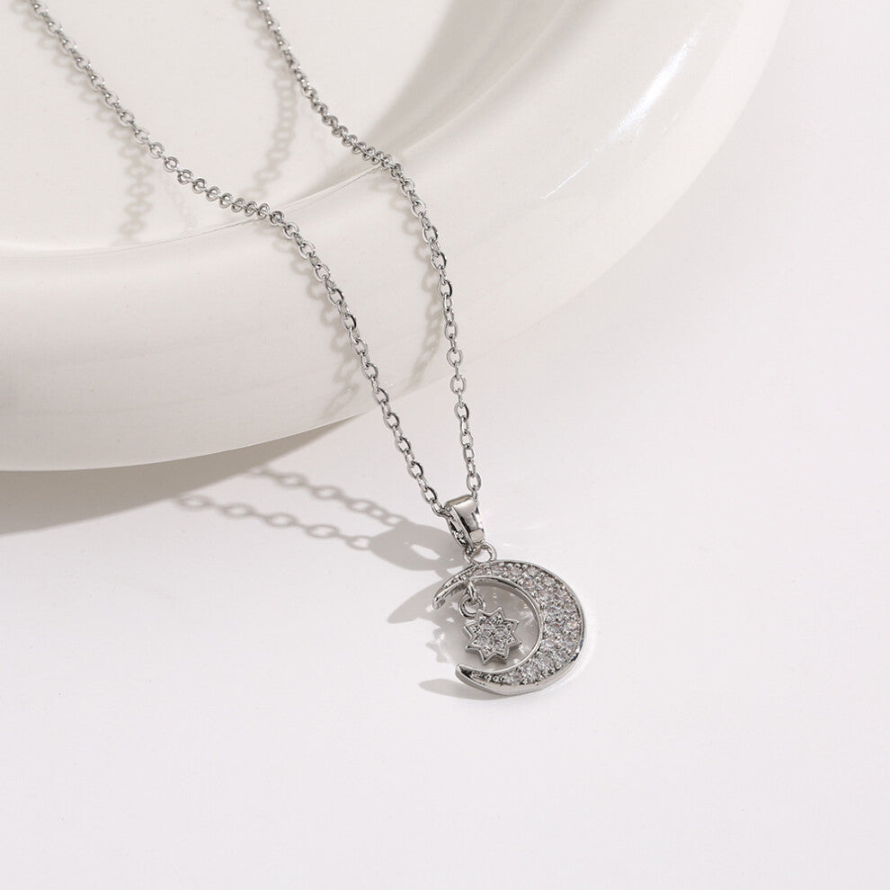 (8129-Silver) Silver titanium steel necklace for women, ins style, niche and versatile, popular collarbone chain