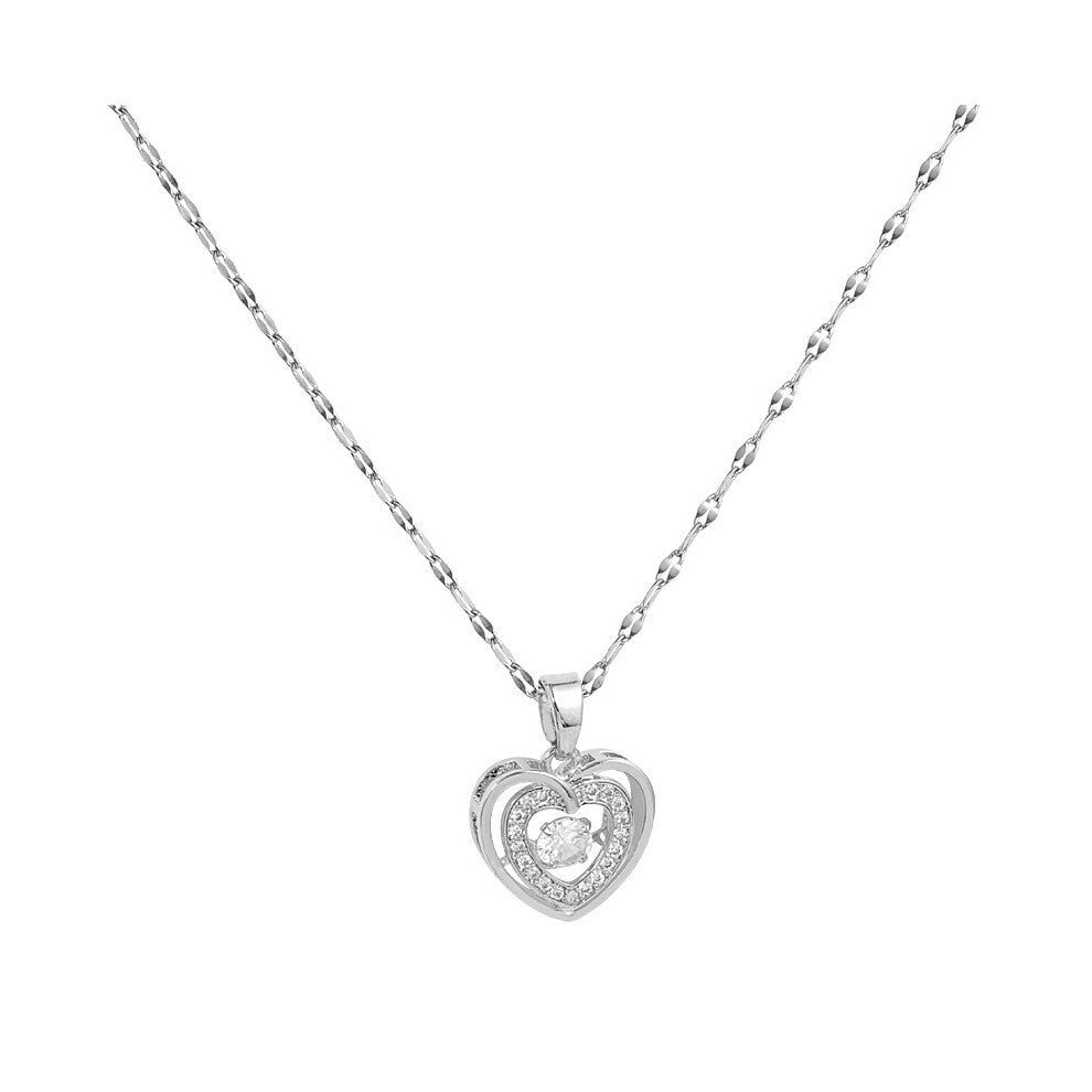 (8141-Silver) Silver titanium steel necklace for women, ins style, niche and versatile, popular collarbone chain