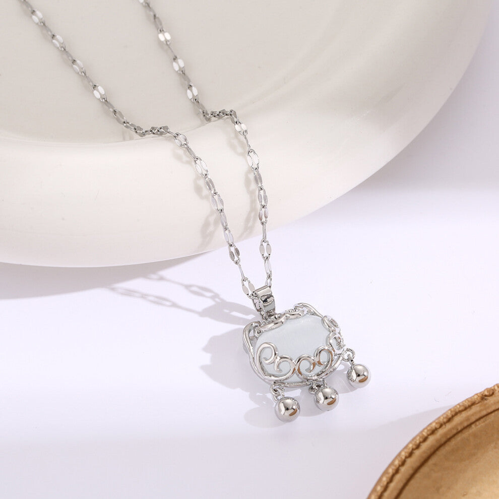 (8160-Silver) Silver titanium steel necklace for women, ins style, niche and versatile, popular collarbone chain