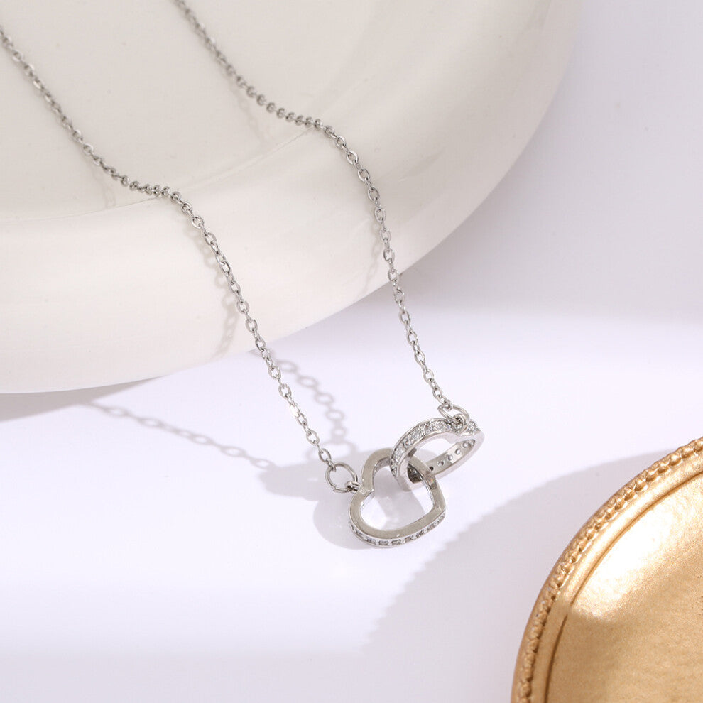 (8171-Silver) Silver titanium steel necklace for women, ins style, niche and versatile, popular collarbone chain