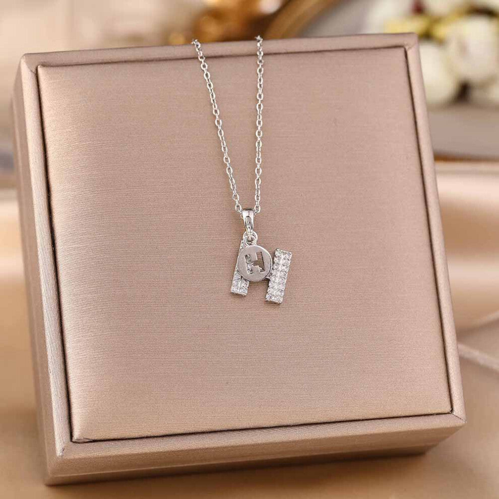 (8203-Silver) Silver titanium steel necklace for women, ins style, niche and versatile, popular collarbone chain