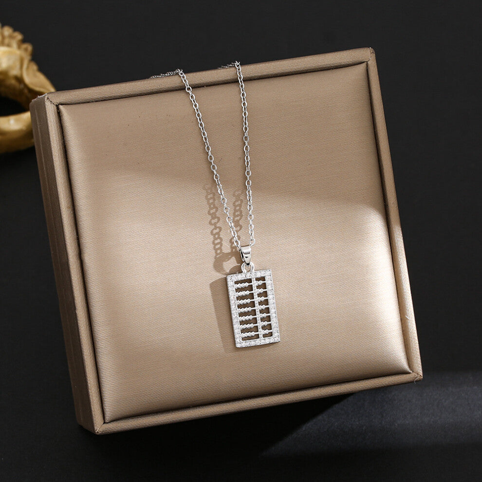 (8213-Silver) Silver titanium steel necklace for women, ins style, niche and versatile, popular collarbone chain