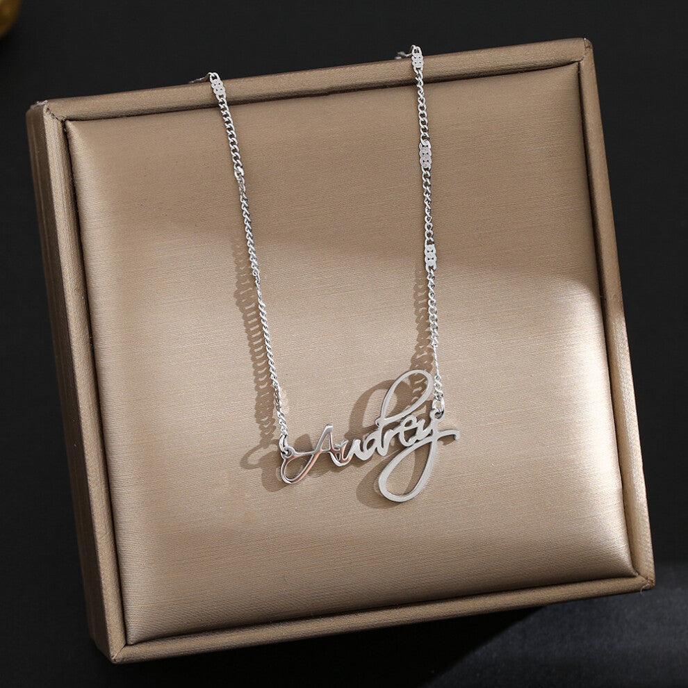 (8236-Silver) Silver titanium steel necklace for women, ins style, niche and versatile, popular collarbone chain