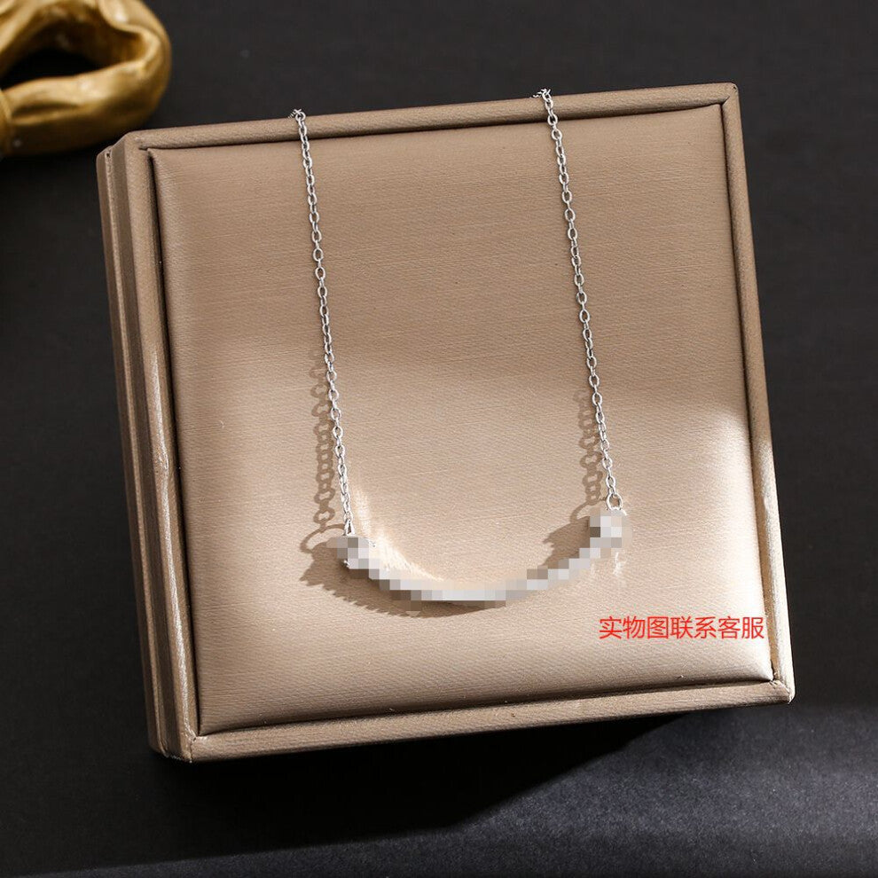 (8258-Silver) Silver titanium steel necklace for women, ins style, niche and versatile, popular collarbone chain