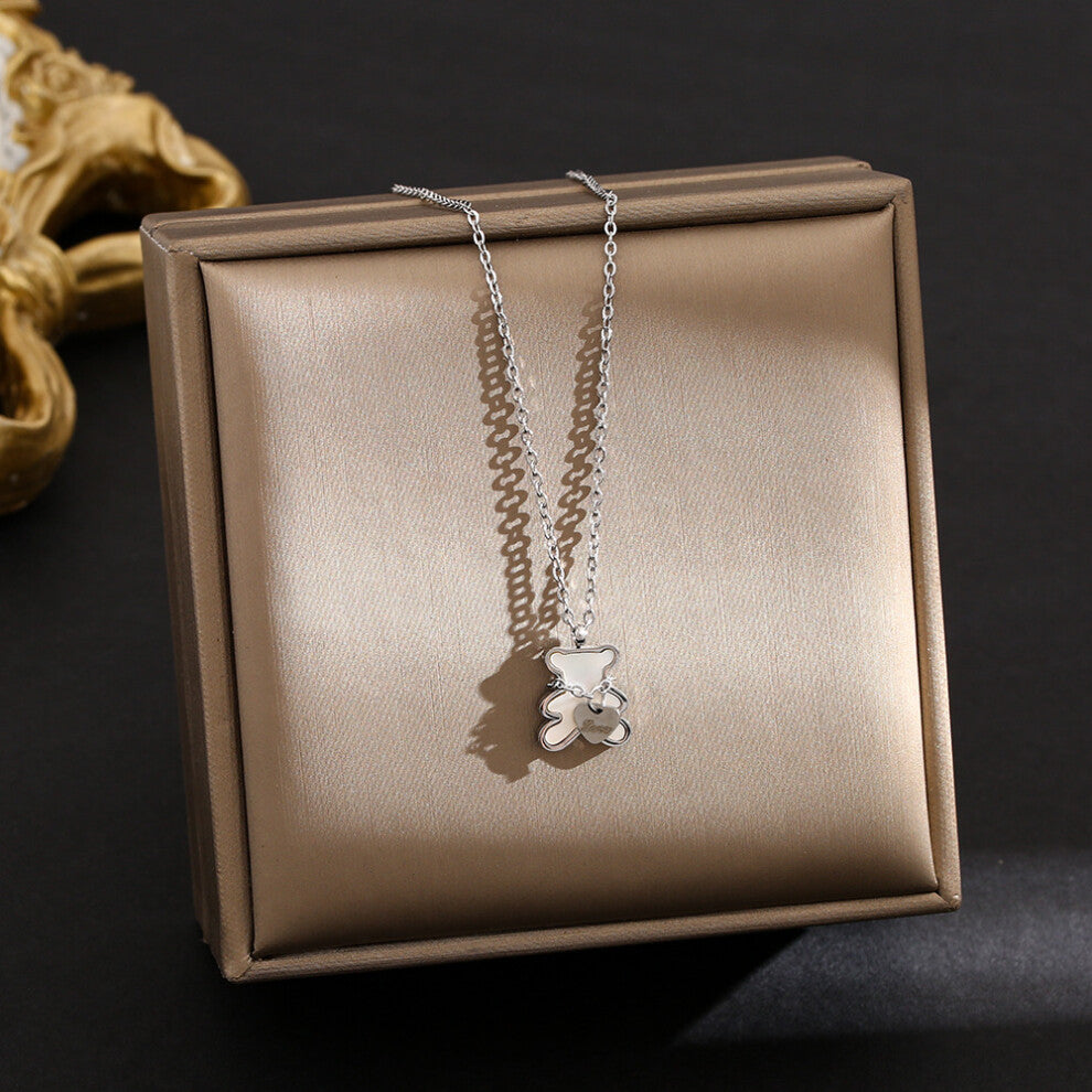 (8262-Silver) Silver titanium steel necklace for women, ins style, niche and versatile, popular collarbone chain