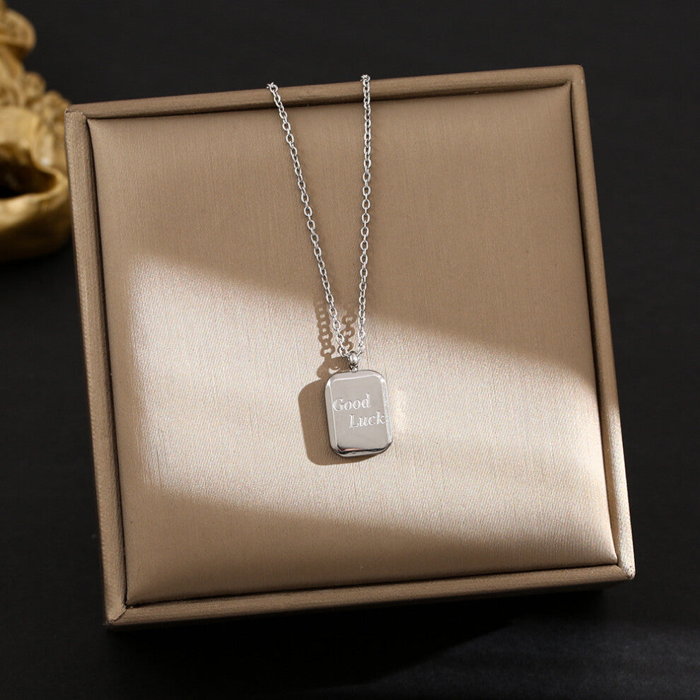 (8268-Silver) Silver titanium steel necklace for women, ins style, niche and versatile, popular collarbone chain