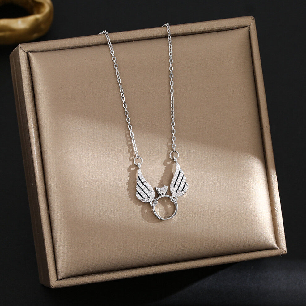 (8275-Silver) Silver titanium steel necklace for women, ins style, niche and versatile, popular collarbone chain