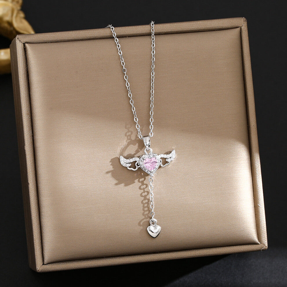 (8281-Silver) Silver titanium steel necklace for women, ins style, niche and versatile, popular collarbone chain