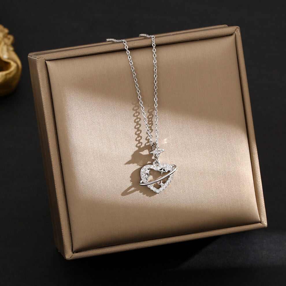 (8287-Silver) Silver titanium steel necklace for women, ins style, niche and versatile, popular collarbone chain