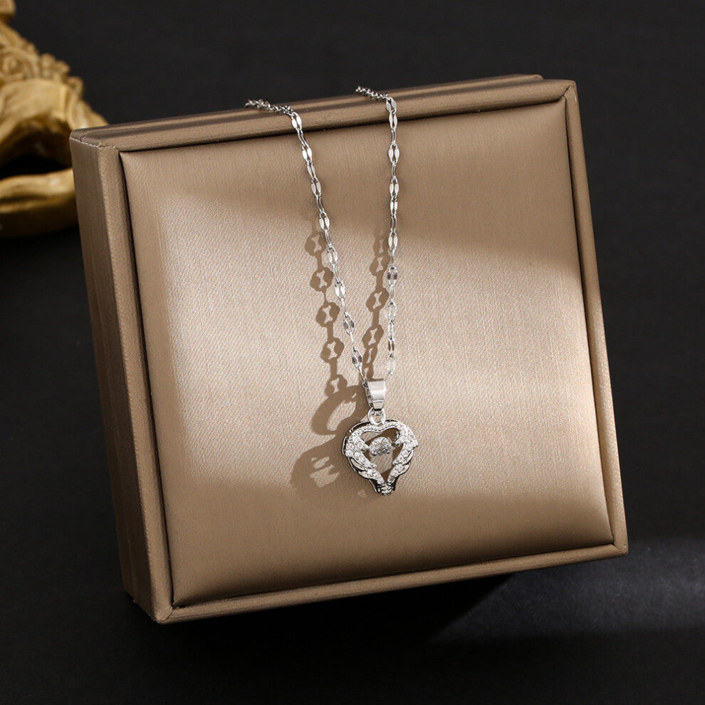 (8289-Silver) Silver titanium steel necklace for women, ins style, niche and versatile, popular collarbone chain