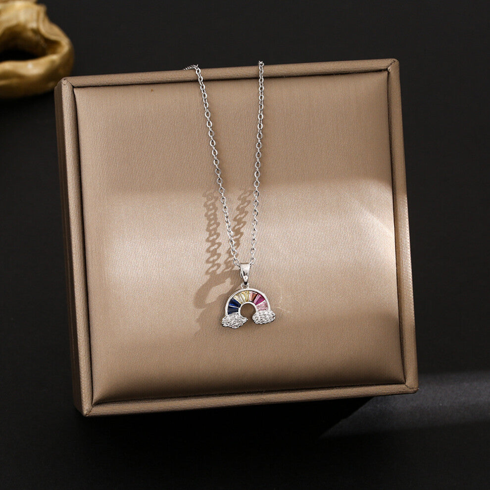 (8294-Silver) Silver titanium steel necklace for women, ins style, niche and versatile, popular collarbone chain