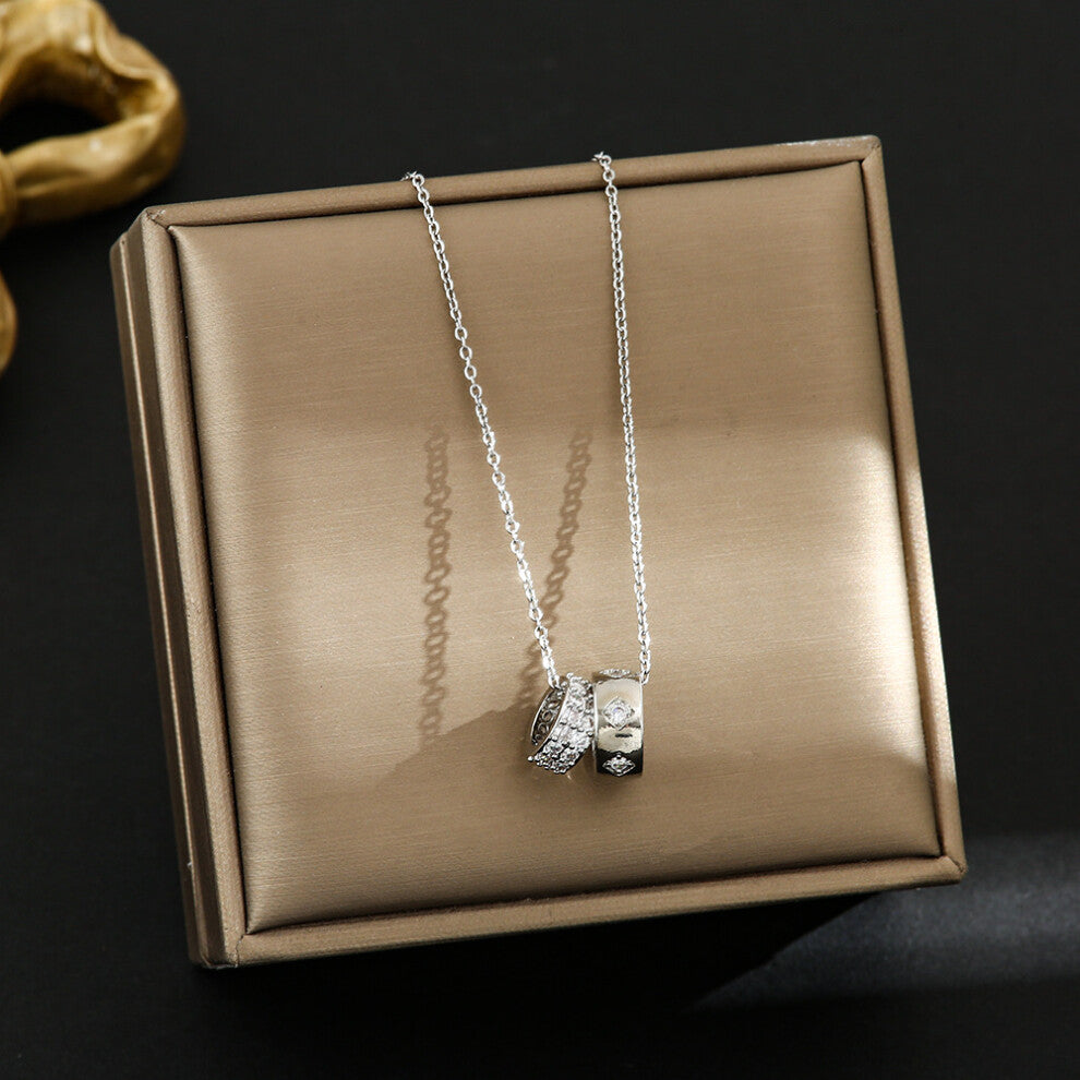 (8315-Silver) Silver titanium steel necklace for women, ins style, niche and versatile, popular collarbone chain