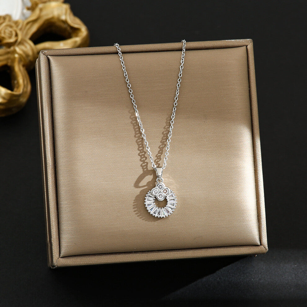 (8319-Silver) Silver titanium steel necklace for women, ins style, niche and versatile, popular collarbone chain