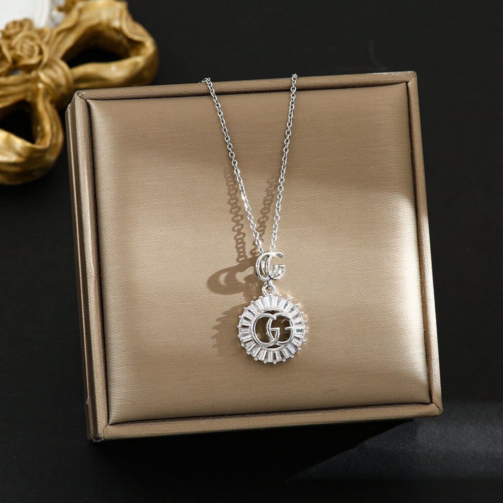 (8320-Silver) Silver titanium steel necklace for women, ins style, niche and versatile, popular collarbone chain