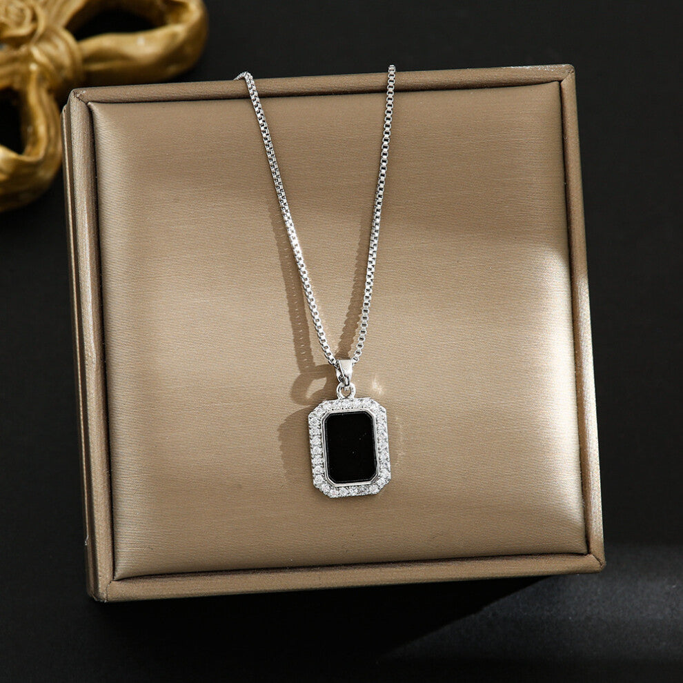 (8322-Silver) Silver titanium steel necklace for women, ins style, niche and versatile, popular collarbone chain