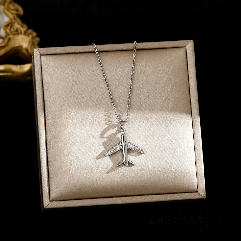 (8338-Silver) Silver titanium steel necklace for women, ins style, niche and versatile, popular collarbone chain