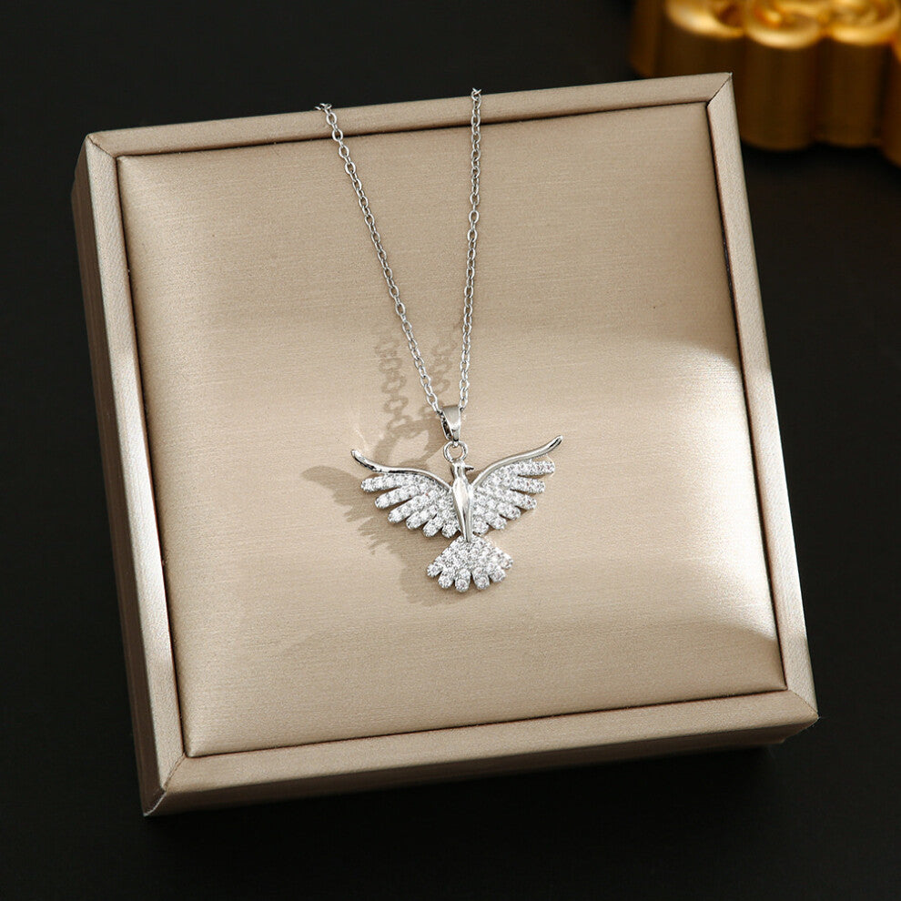 (8371-Silver) Silver titanium steel necklace for women, ins style, niche and versatile, popular collarbone chain