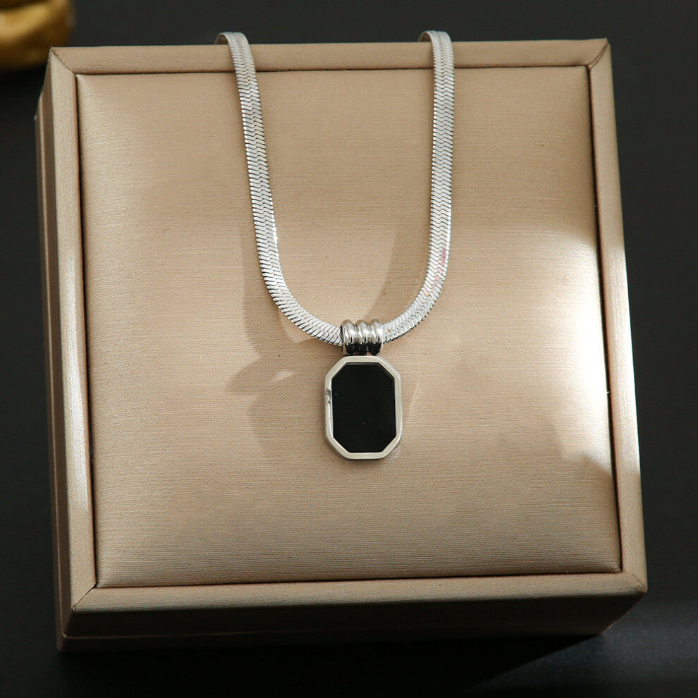 (8391-Silver) Silver titanium steel necklace for women, ins style, niche and versatile, popular collarbone chain