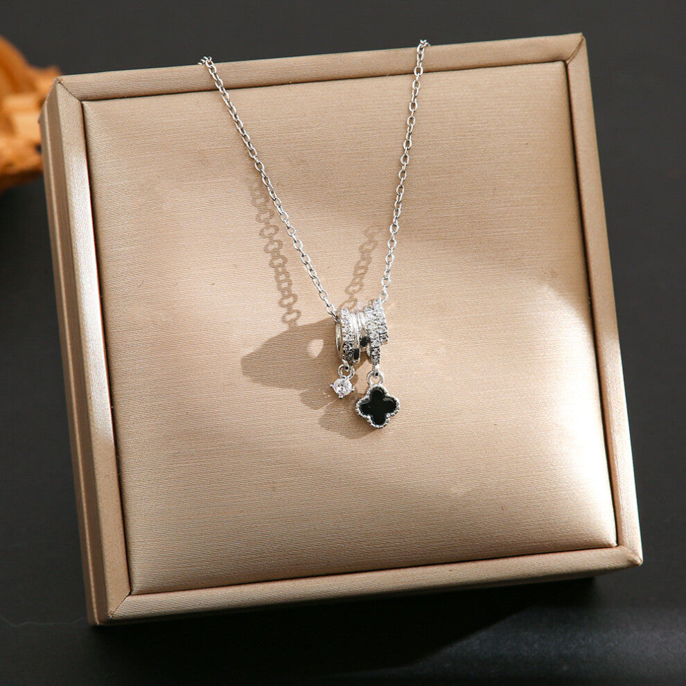 (8411-Silver) Silver titanium steel necklace for women, ins style, niche and versatile, popular collarbone chain