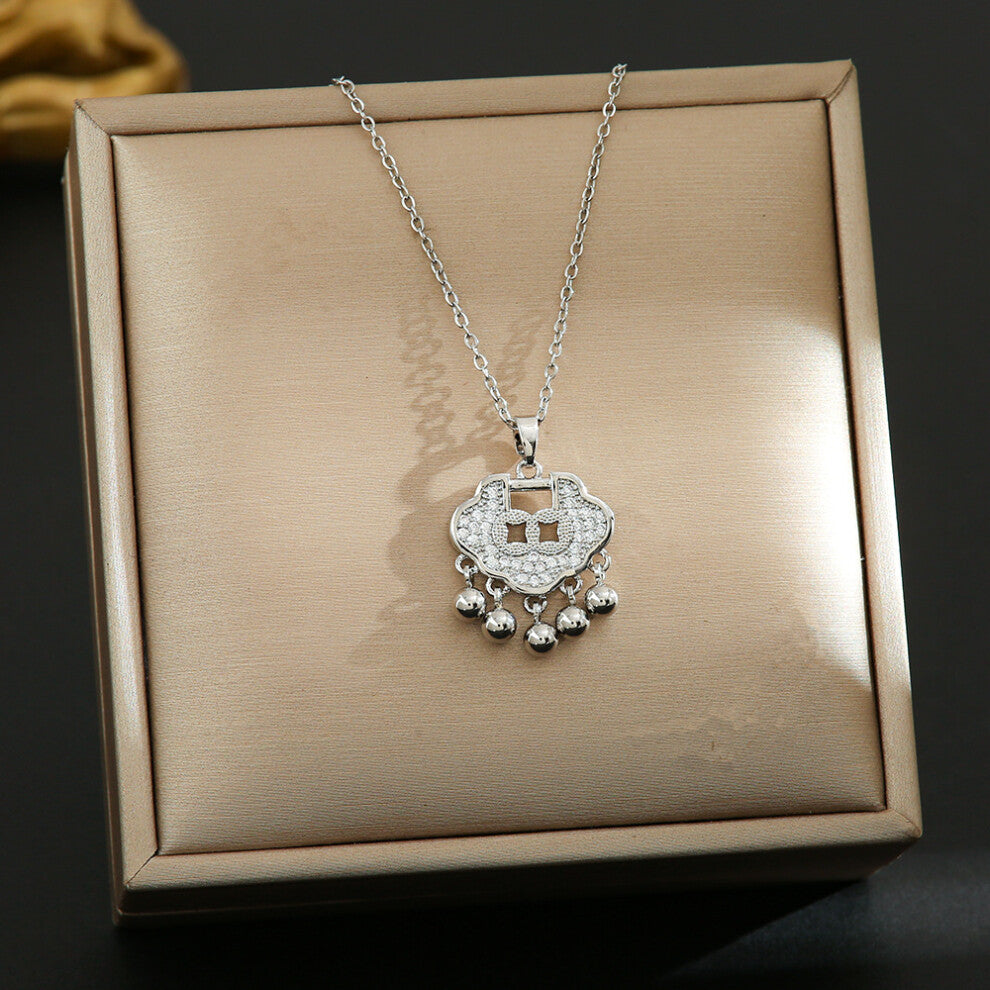 (8419-Silver) Silver titanium steel necklace for women, ins style, niche and versatile, popular collarbone chain