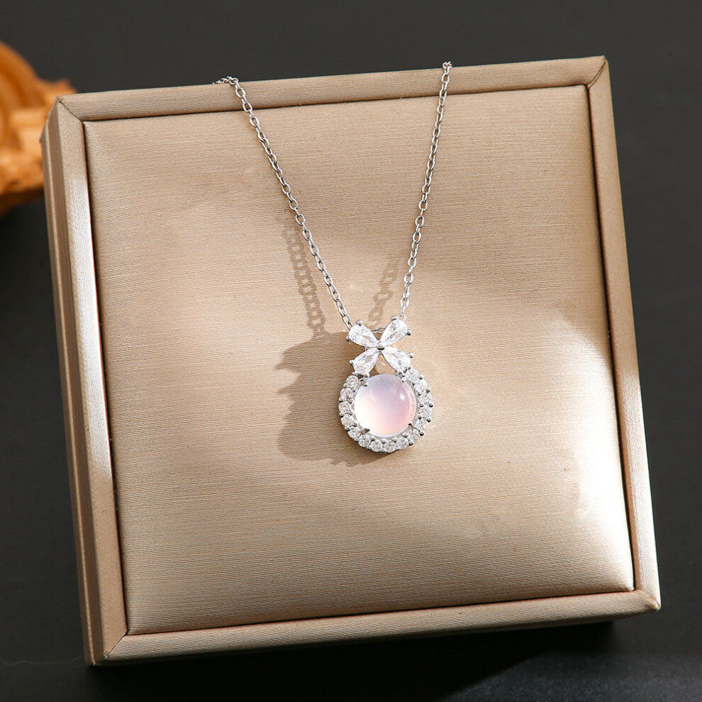 (8422-Silver) Silver titanium steel necklace for women, ins style, niche and versatile, popular collarbone chain